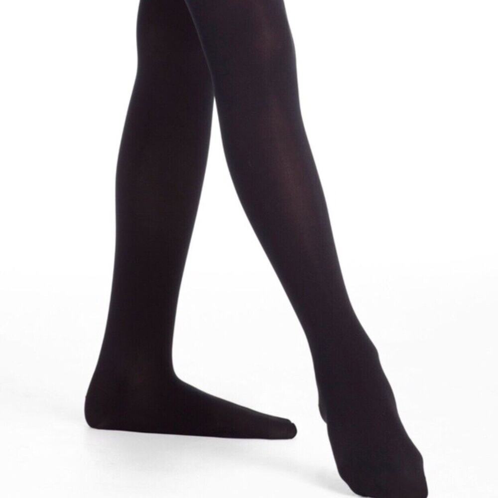 Freestyle Danskin Girls’ Size 4-6x Black Footed Tights Dance Cheer Performance